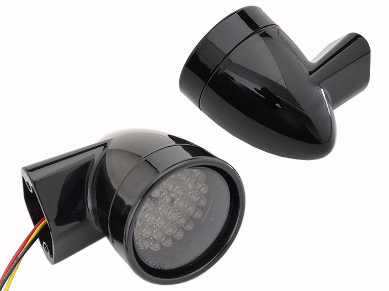 Black Revox Bullet Style LED Front Turn Signal Set