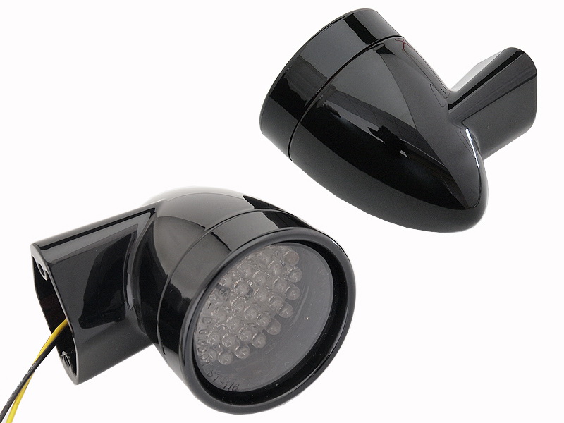 Black Revox Bullet Style LED Rear Turn Signal Set