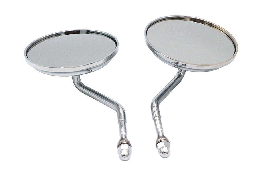 Air Flow Mirror Set with Steel Stems Chrome