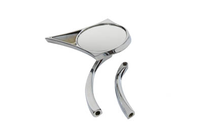 Chrome Spike Oval Mirror with Solid Billet Stems