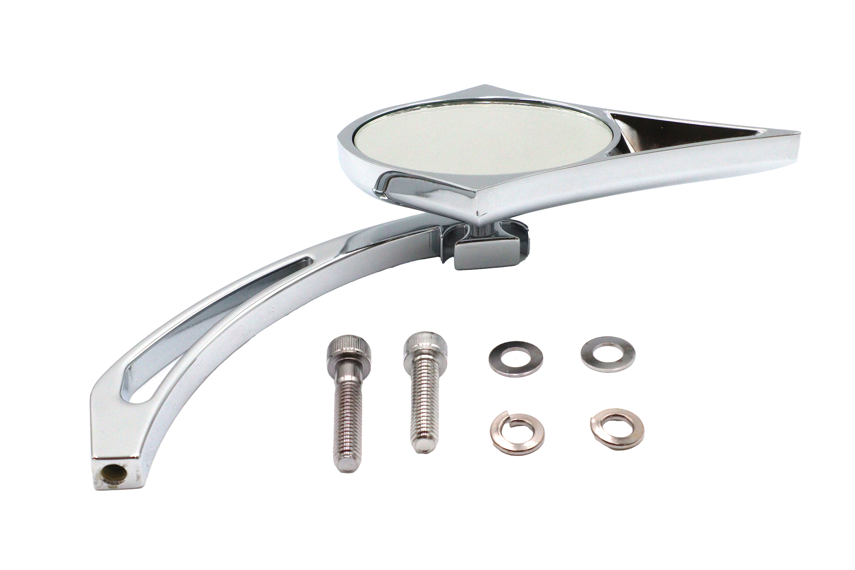 Chrome Spike Oval Mirror with Billet Cross Head Stem
