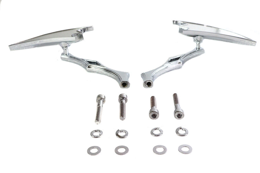 Crescent Mirror Set with Billet Twisted Stems