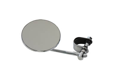 4" Round Mirror with Clamp On Stem Chrome