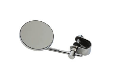 Chrome 3" Round Mini Mirror with Clamp On Stem