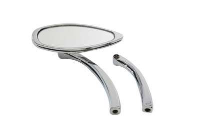 Oval Mirror Smooth with Billet Stem Chrome
