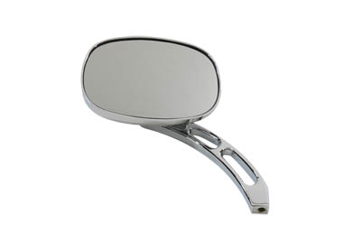 Oval Vision Deep Dish Mirror with Billet Stem Chrome
