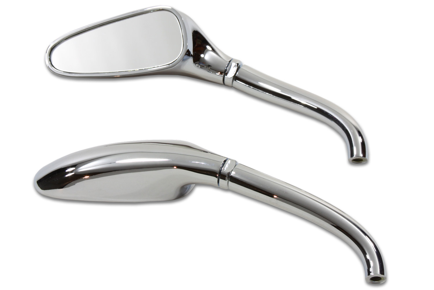 3D Style Mirror Set with Round Stems Chrome