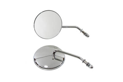 4-1/2" Round Mirror Set with Round Stock Stems Chrome