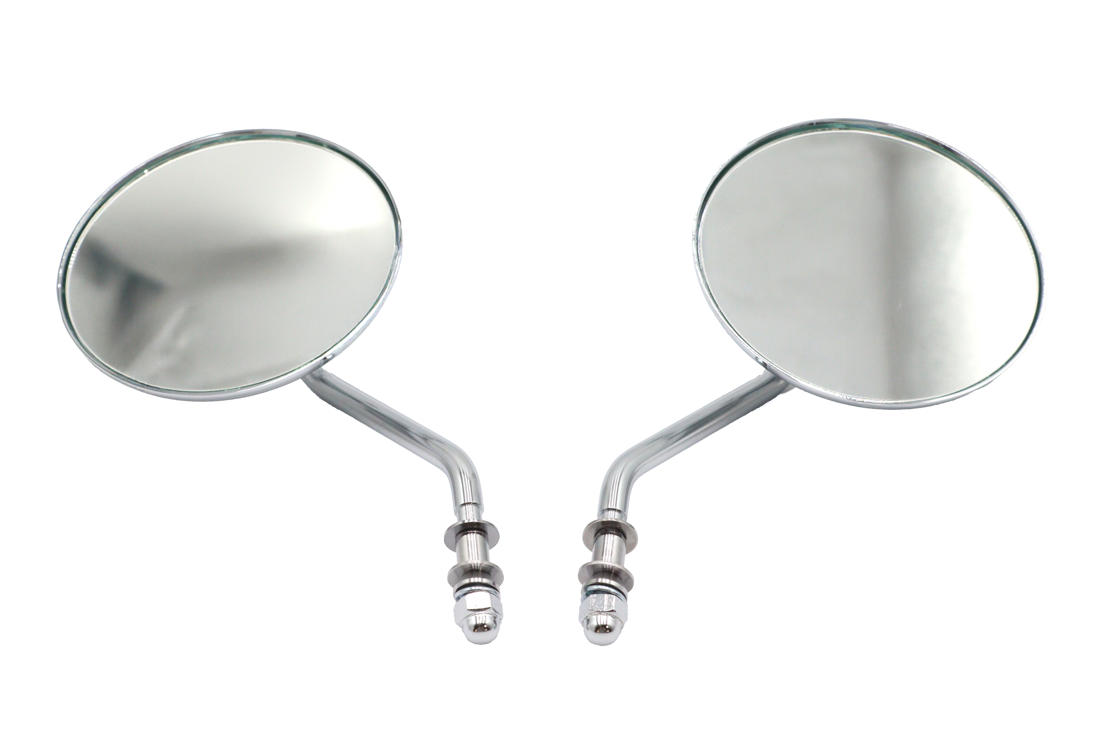 4-1/2" Round Mirror Set with Round Stock Stems Chrome