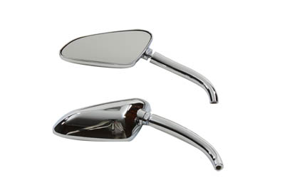 Racer Mirror Set with Round Stems Chrome