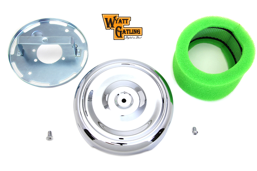 Wyatt Gatling 8" Round Air Cleaner Chrome