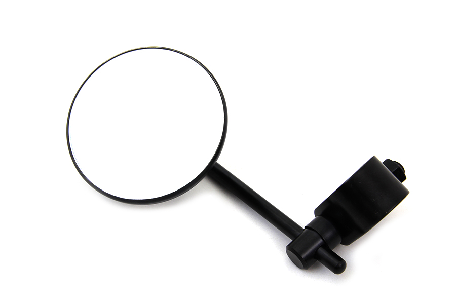 Black 3" Round Mini Mirror with Clamp on Stem