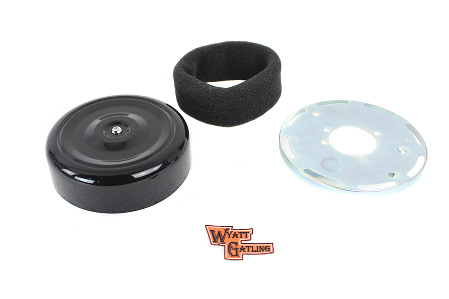 Wyatt Gatling 7" Round Air Cleaner Kit with Black Cover