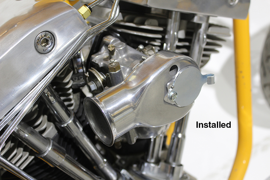 Vtwin Shorty Carburetor Air Intake Snoot for Custom Harley Davidson Application