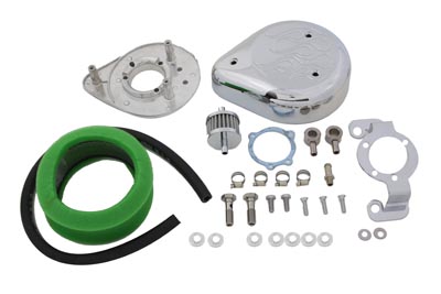 Tear Drop Air Cleaner Kit Chrome Flame