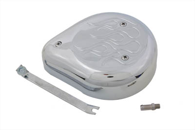 Tear Drop Air Cleaner Kit Chrome Flame