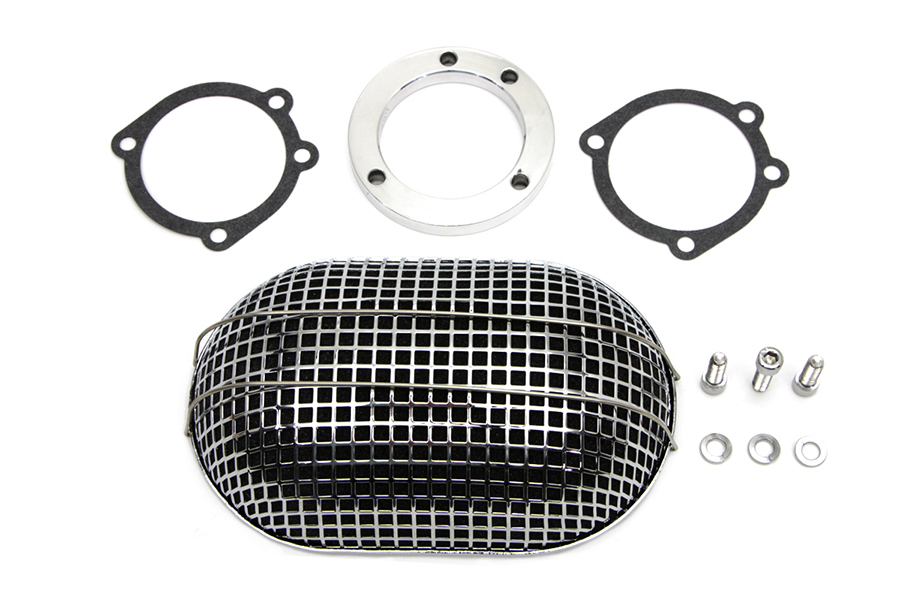 Chrome Oval Mesh Air Cleaner