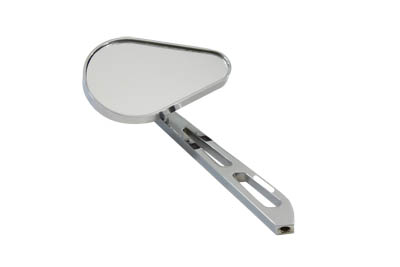 Teardrop Mirror Chrome with Billet Slotted Stem