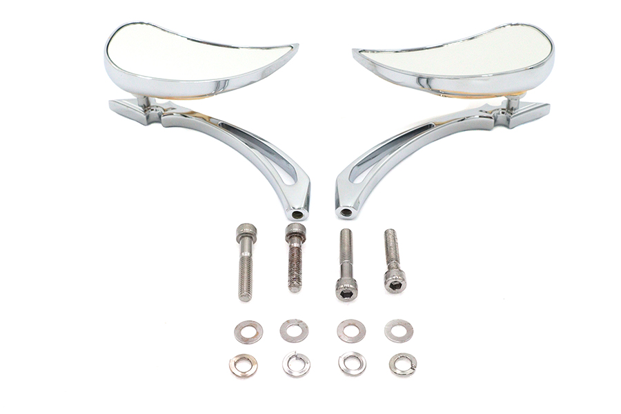 Chrome Billet Teardrop Mirror Set