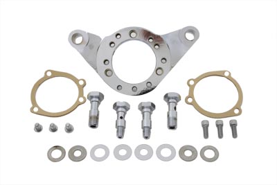 VTwin Billet Chrome Air Cleaner Bracket Kit S&S E and G Carburetor