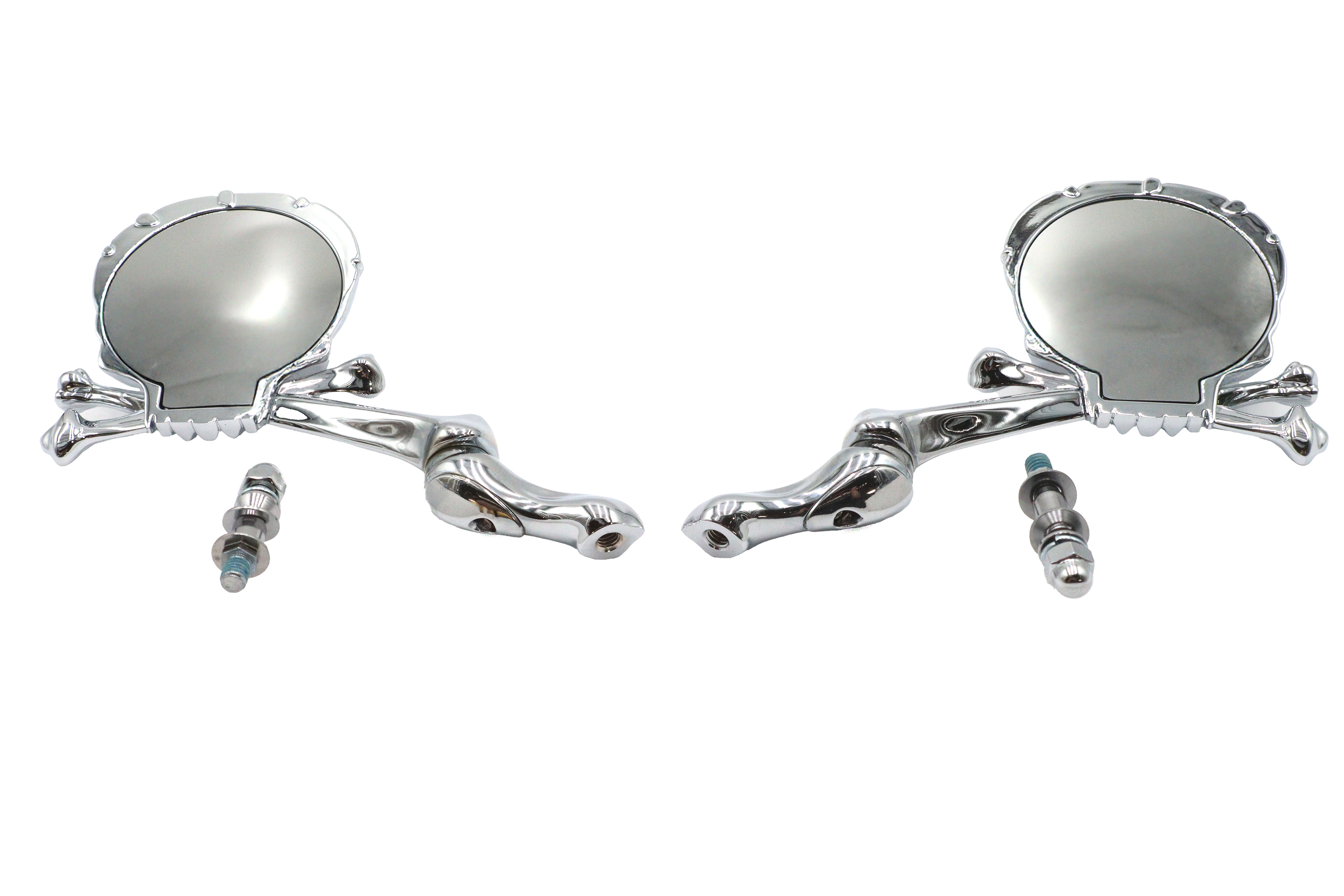 Skull Mirror Set with Bone Stem