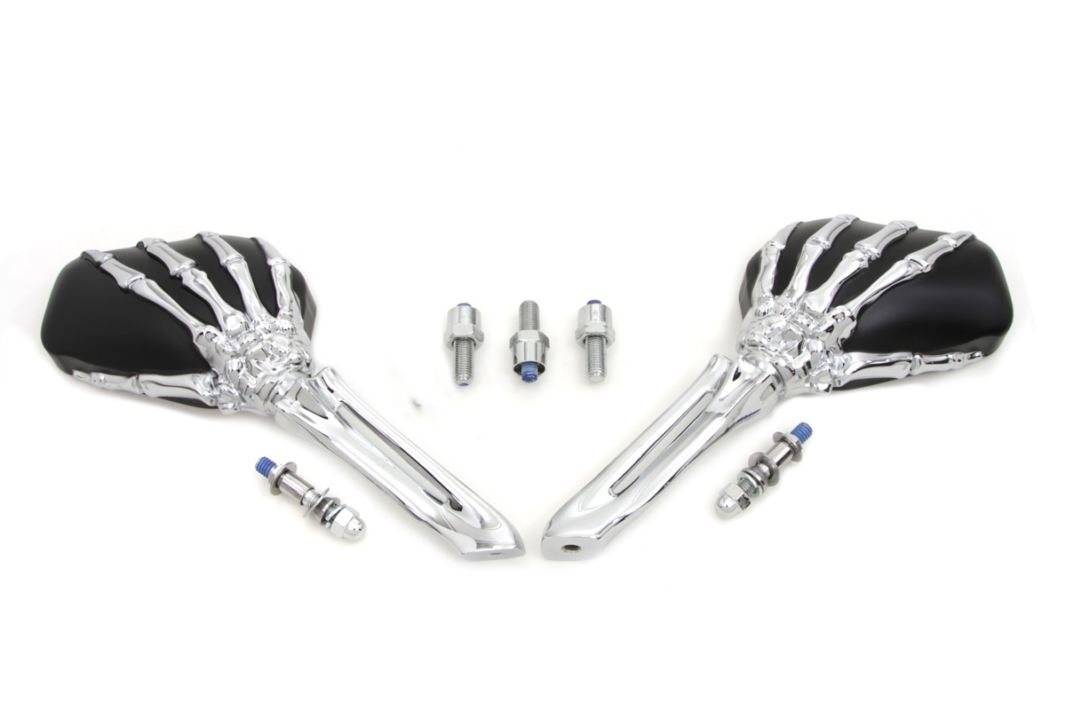 *UPDATE Skeleton Mirror Set with Bone Shaped Stems Chrome