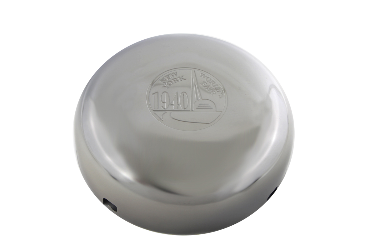 7" World's Fair Logo Chrome Air Cleaner Cover