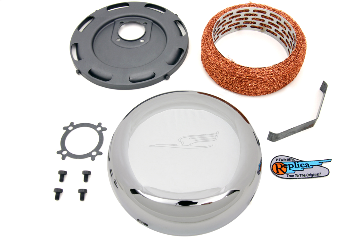 7" Linkert Bird J-Slot Style Air Cleaner Assembly Chrome