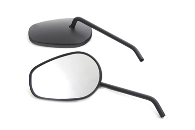 Sidewinder Mirror Set with Round Stems Black