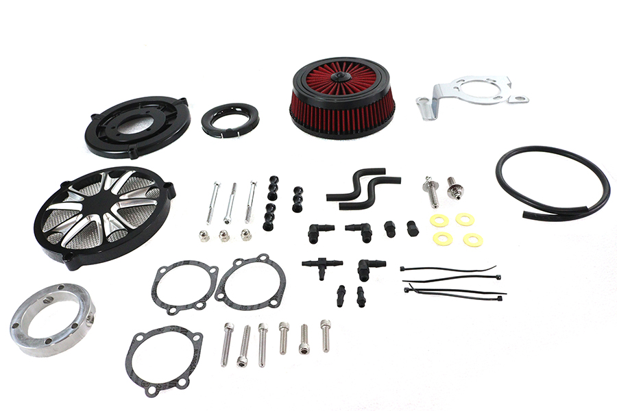 Extreme Billet Air Cleaner Kit Luxe Style Black