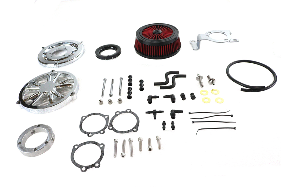 Extreme Billet Air Cleaner Kit Luxe Style Chrome