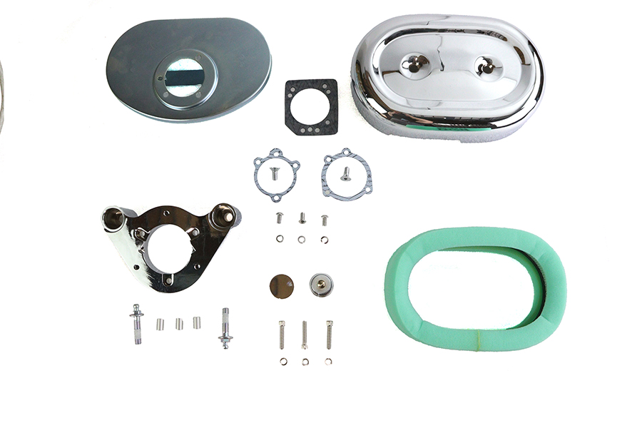 Retro Oval Air Cleaner Assembly Chrome