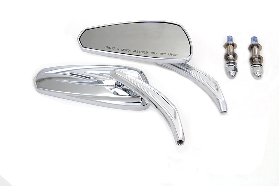 Chrome Tribal Tear Drop Mirrors with Billet Stems