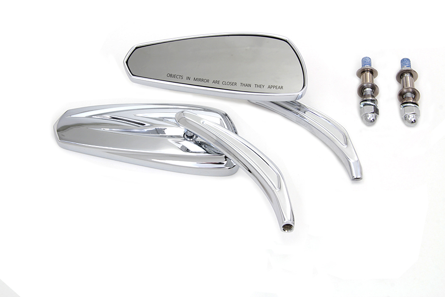 Chrome Tribal Teardrop Mirrors with Billet Stems