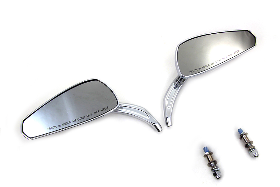 Deco Mirror Set Billet Chrome,for Harley Davidson,by V-Twin
