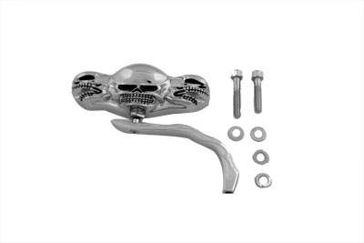 3 Skull Mirror with Billet Worm Stem