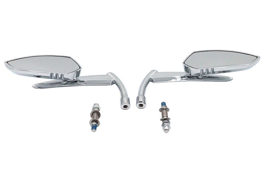 Teardrop Apache Style Mirror Set Billet Chrome