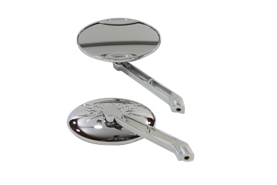Oval Mirror Set Chrome