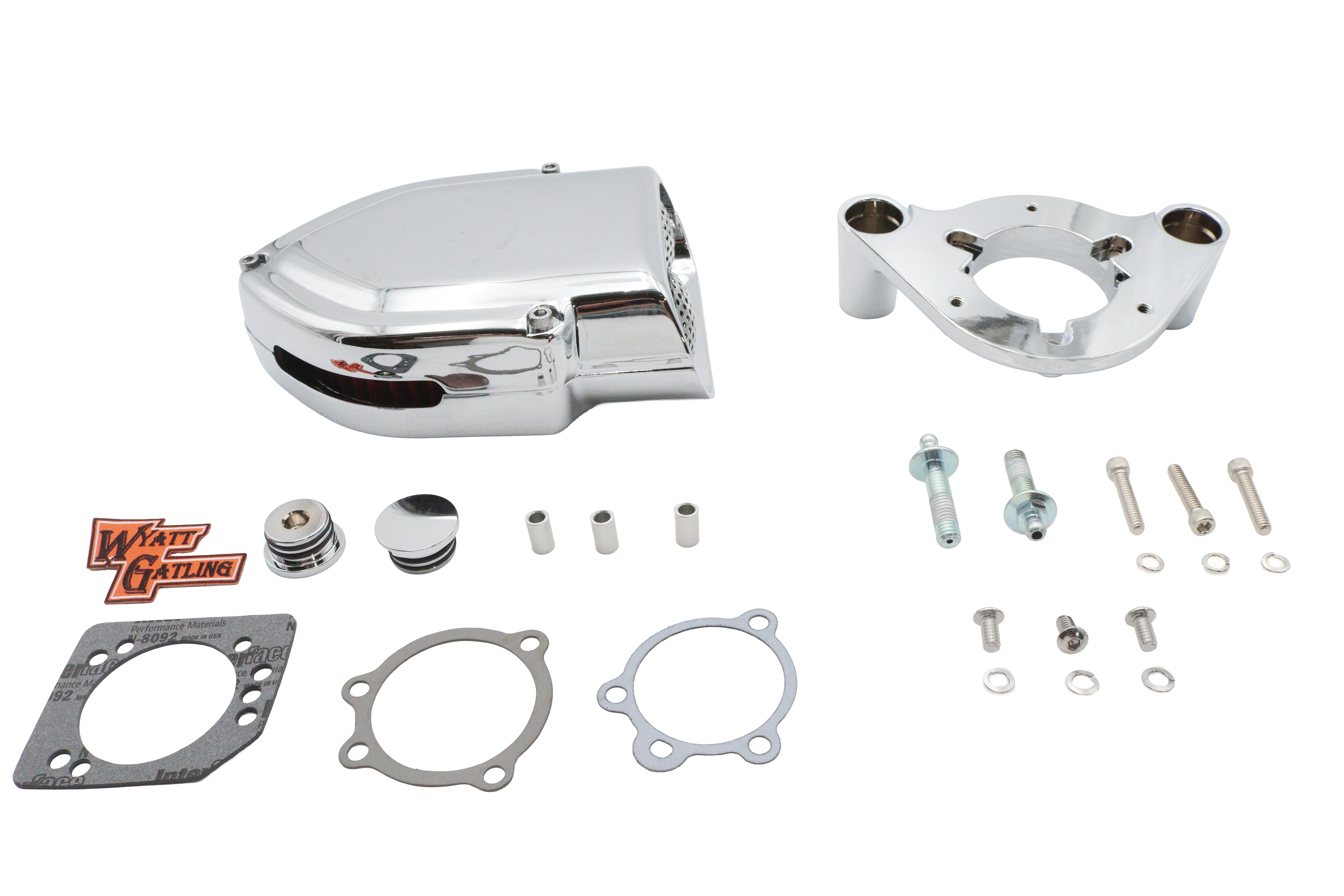 Wyatt Gatling V-Charger Air Cleaner Kit Chrome