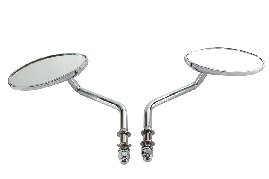 Wyatt Gatling Oval Mirror Set Chrome