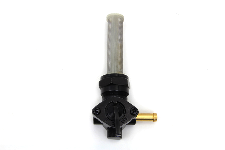 Black Petcock with Right Outlet and Nut