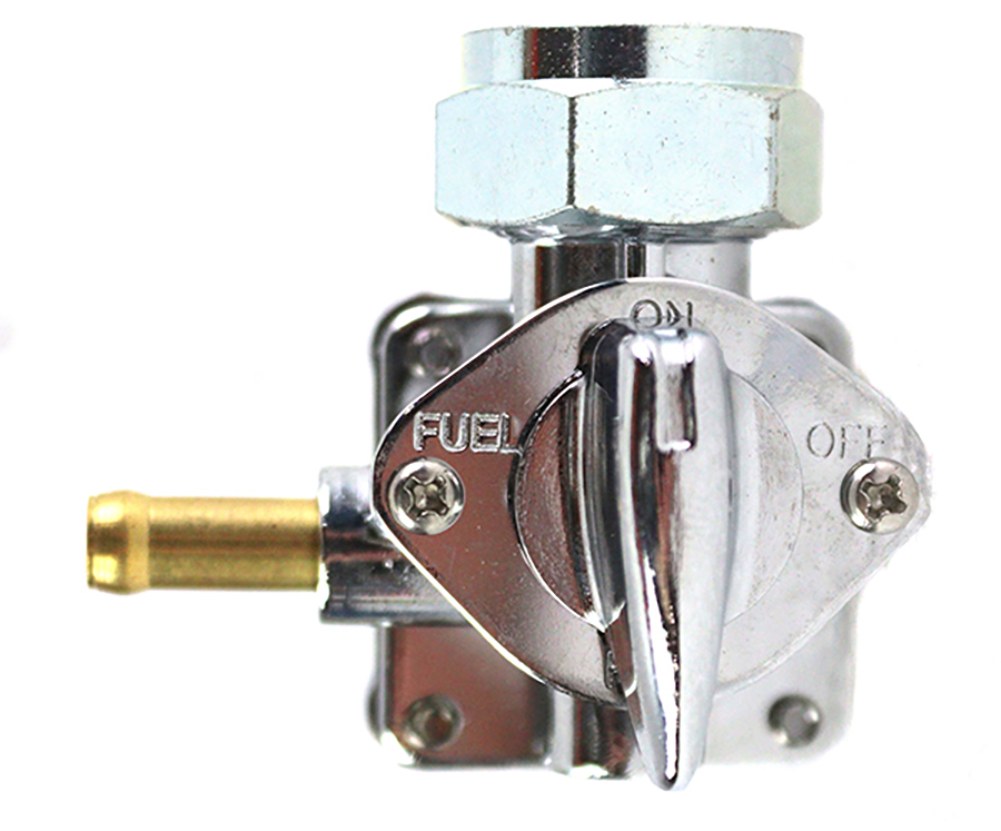 VTwin Carburetor Vacuum Chrome Gas Tank Petcock for 2002-06 Dyna Touring Softail