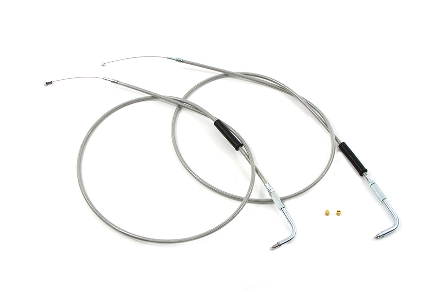 56-1/2" Stainless Steel Throttle and Idle Cable Set