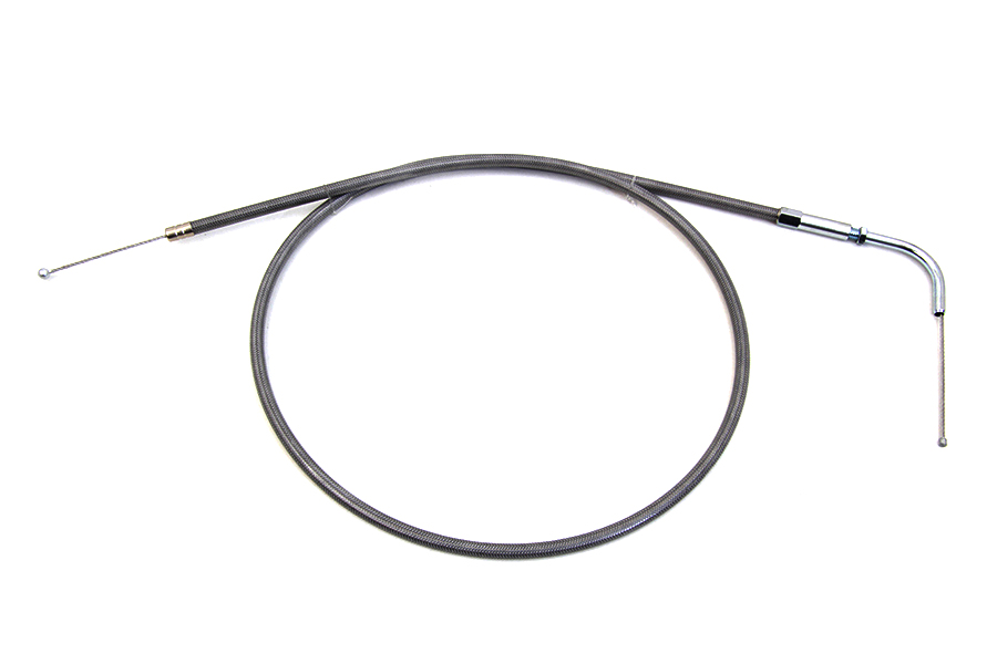 Stainless Steel Throttle Cable with 38" Casing and 90° Elbow Fitting