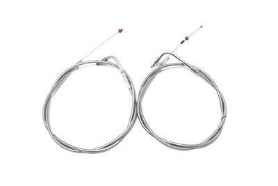 Stainless Steel Throttle And Idle Cable Set For Custom Super E & G Carburetors - V-Twin 36-0115