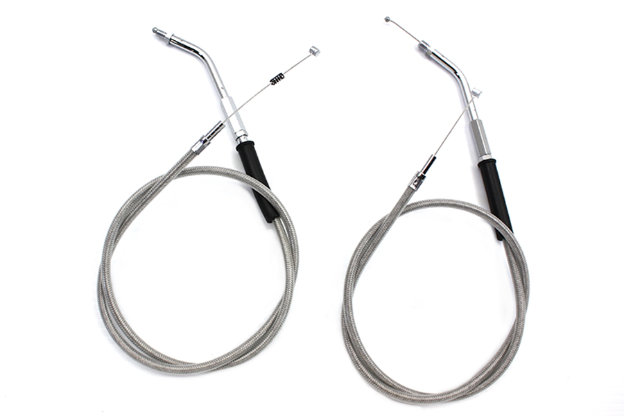 Stainless Steel Throttle and Idle Cable Set with 38" Casing