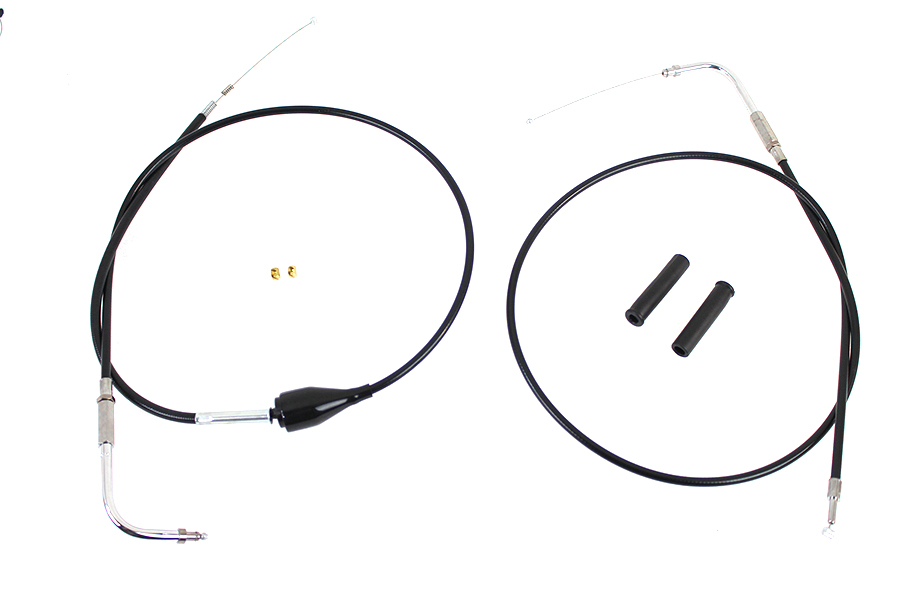 43" Stainless Steel Throttle and Idle Cable Set Black Coat