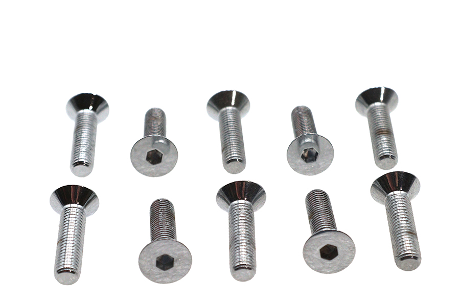 Allen Flat Head Screws Chrome 1/4" x 1"