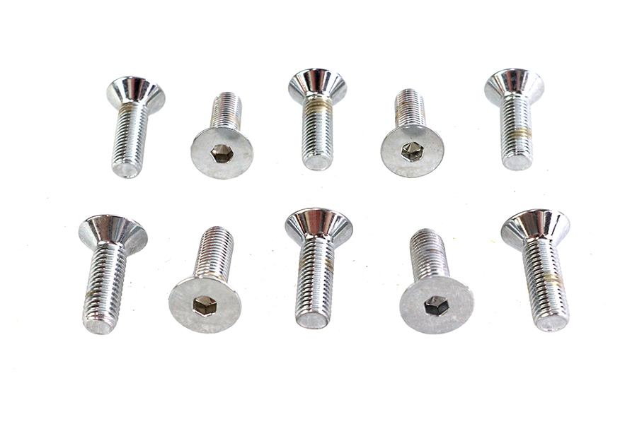 Allen Flat Head Screws Chrome 5/16" x 1"