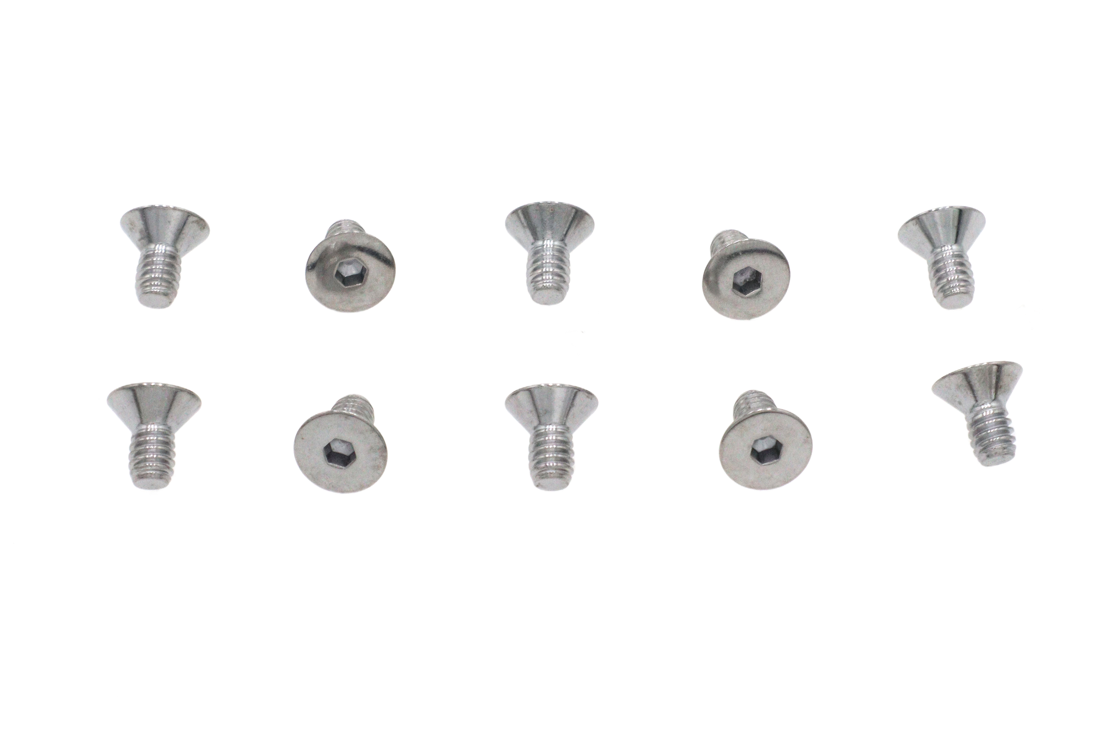 Allen Flat Head Screws Chrome 1/4" x 1/2"